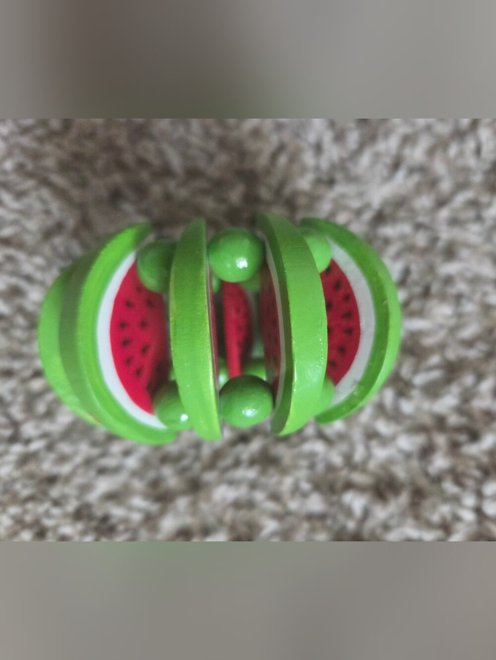 Watermelon-Themed Napkin Rings & Coasters Set in Red and Green - Picture 4 of 8